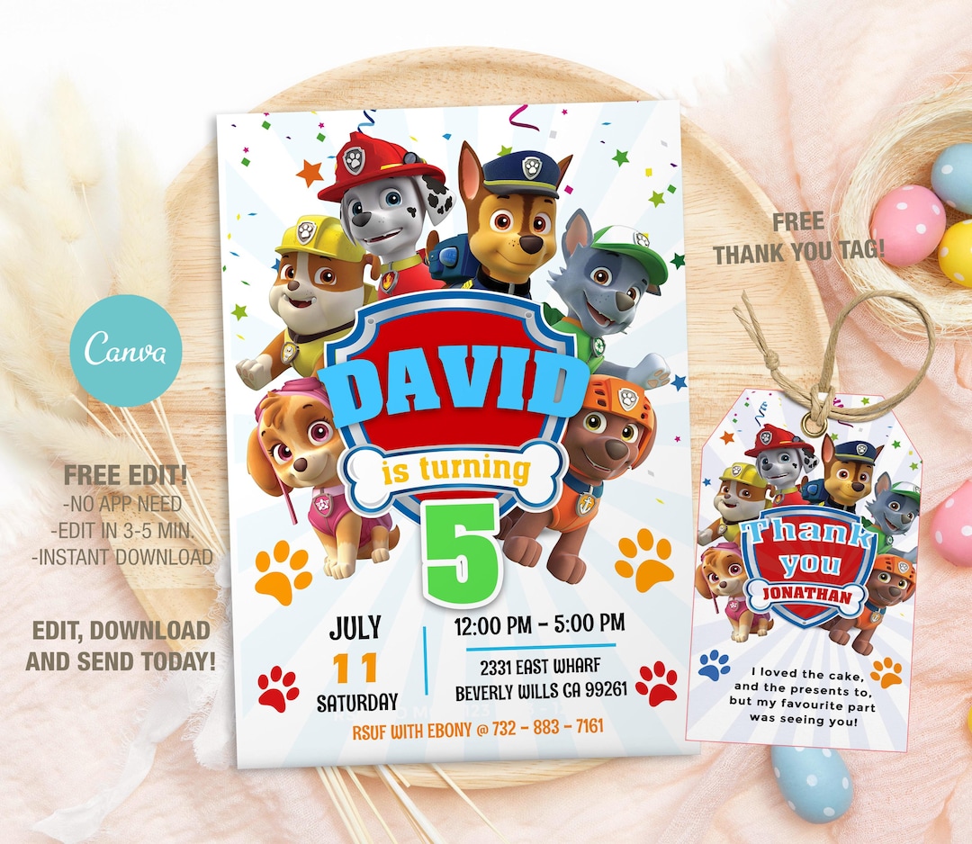 Editable Birthday Invitation Template, Printable Birthday Party ...