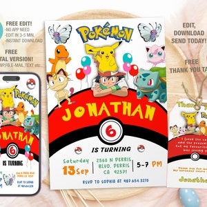 Editable Birthday Invitation Template, Printable Birthday Party Invitations, Digital Kids Party Invite Template Bday Card