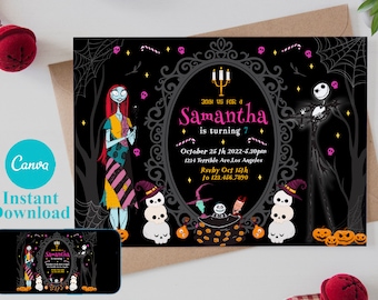 Editable Nightmare Birthday Invitation, NBC Party Invite (Digital)