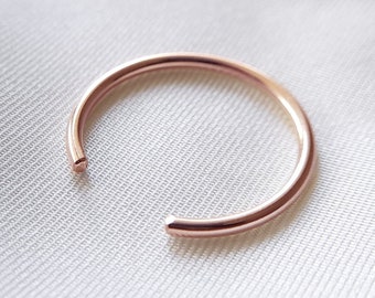 Gia 1.3mm ⟡ 14K Solid Rose Gold Cuff Ring, 14 karat rose gold open ring, spacer ring, 3mm 4mm 5mm 6mm 7mm 8mm 9mm gap ring | PREORDER