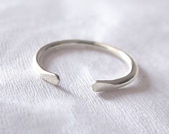 Ulla ⟡ 14K White Gold 1.3mm Cuff Ring, 14k open spacer ring, 2mm 3mm 4mm 5mm 6mm 7mm 8mm gap ring, solid gold stacking ring | PREORDER