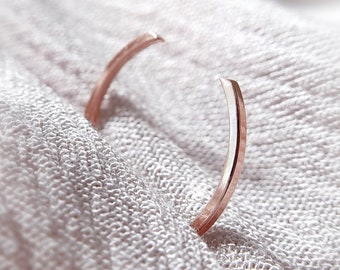 Vrai ⟡ 14K Rose Gold 1mm square cuff Ring, solid gold, pointed ends open ring, 2mm 3mm 4mm 5mm 6mm 7mm 8mm gap ring, modern spacer |PREORDER