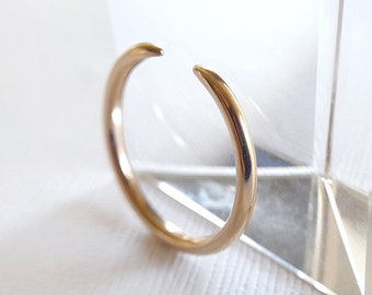 Arya ⟡ 10K Yellow Gold 1.7mm Cuff Ring, pointed ends open gap ring, 3mm 4mm 5mm 6mm 7mm 8mm 9mm gap, 10 kt solid gold spacer ring | PREORDER