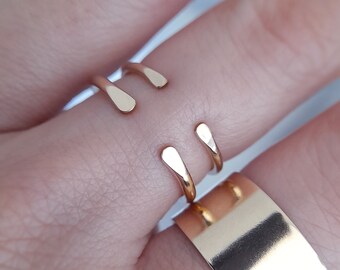 Ulla ⟡ 14K Yellow Gold 1.3mm Cuff Ring, 14k open spacer ring, 2mm 3mm 4mm 5mm 6mm 7mm 8mm gap ring, solid gold stacking ring | PREORDER