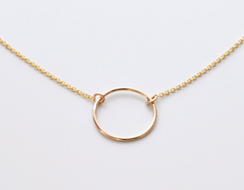 Open circle necklace gold circle pendant necklace small