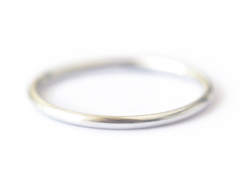 Sterling Silver round band plain thin silver band simple silver ring Ina 1.3mm delicate silver ring minimalist silver jewelry