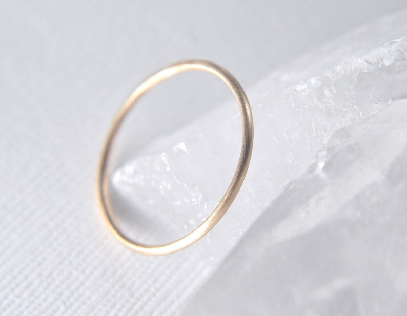 1mm Solid 9ct White Gold Ring Slim Round Wedding Band or Skinny Stacking