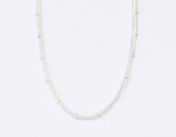 Items similar to Dotted Sterling Silver multichain necklace - 3 chain ...