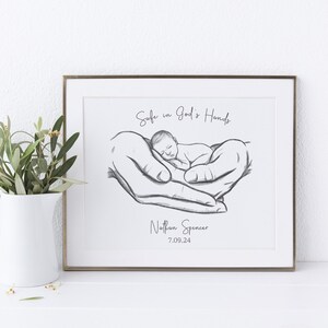 Safe in God&#39;s Hands, Miscarriage Memorial, Infant Loss Gifts, Sympathy Gift, Baby Memorial, Stillborn, Stillbirth, Baby Loss, Grief Gifts