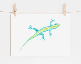 Gecko Wall Art Print, Reptile Decor, Custom Name Art, Gecko Party, Reptile Wall Art Print Kids Room, Personalized Word Art Typography Print