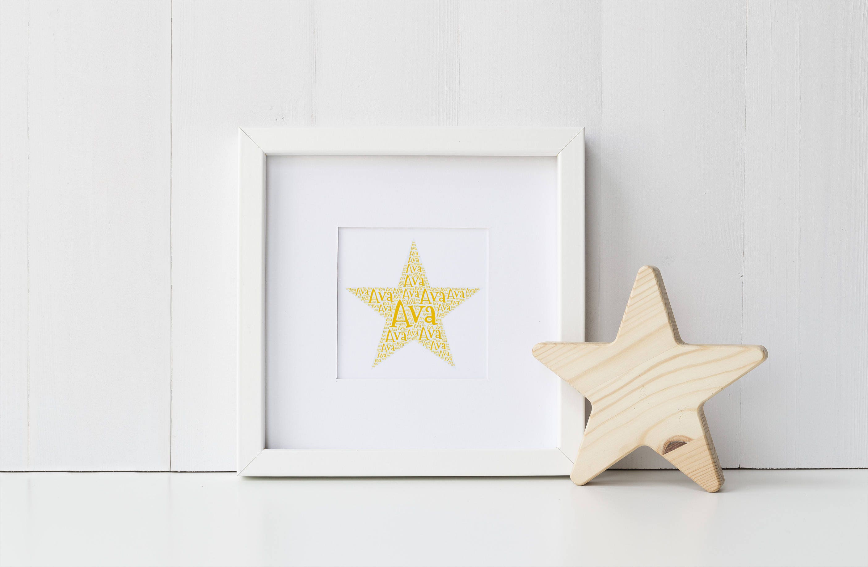 Custom STAR Nursery Art Print - Personalized Star Room Decor - Wall Art ...