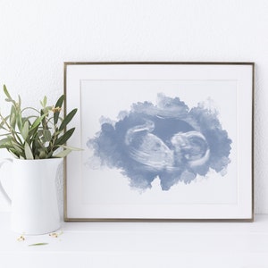 Baby Ultrasound Art, Watercolor Sonogram Print, Baby Shower Gift, Gender Reveal, Sonography Art, Pregnancy Gift, Ultrasound Art for Wall image 6