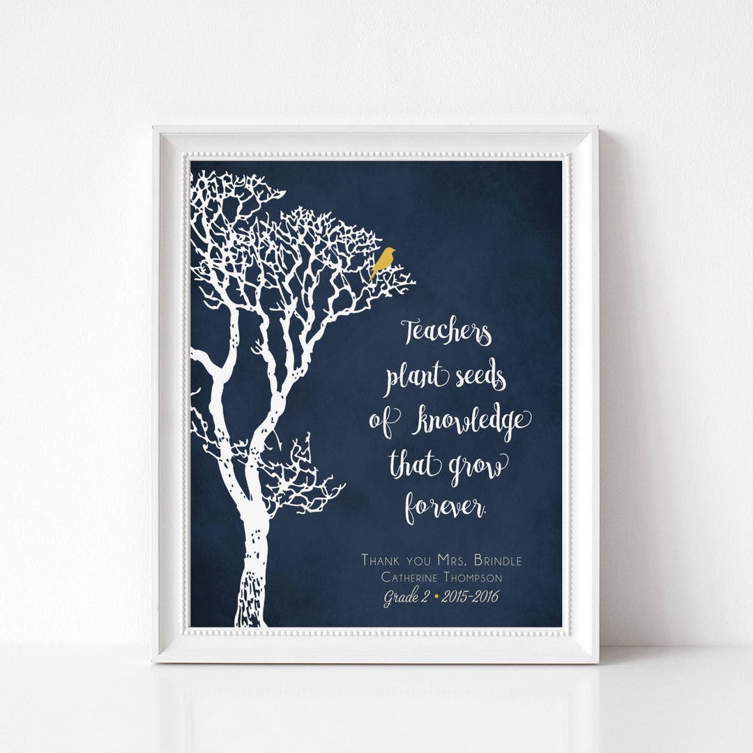 TEACHER Gifts, Custom Teacher Print, Personalized Teacher Art, End of ...