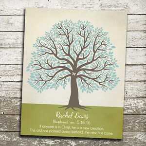 BAPTISM Gift Print - Christening Gift for Boy or Girl - New Creation in Christ Bible Verse Print - Dedication Gift - Custom Colors, Text