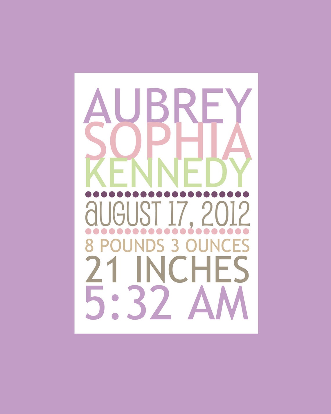 Custom Baby Girl Nursery Wall Art 8x10 Gift Print | Etsy