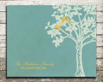 Custom Family Tree Wall Art Print - Unique Gift Print for Families, Weddings - Many Sizes Available