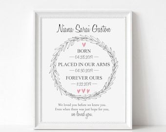 ADOPTION Gifts, Adoption Sign, Personalized Adoption Print, Gift for Family, Art Gift for Adopted Child, Baby Gift, As Soon As I Saw You