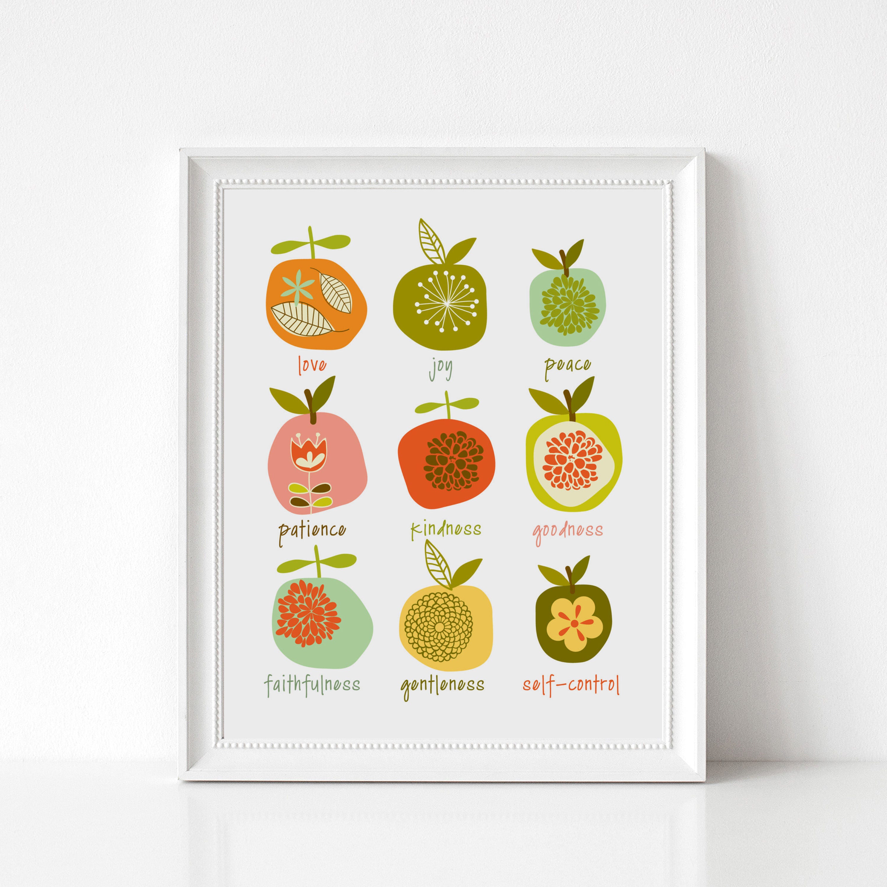 Fruit of the Spirit office wall art prints family Christianity PHYSICAL print faith encouragement housewarming gift nursery home