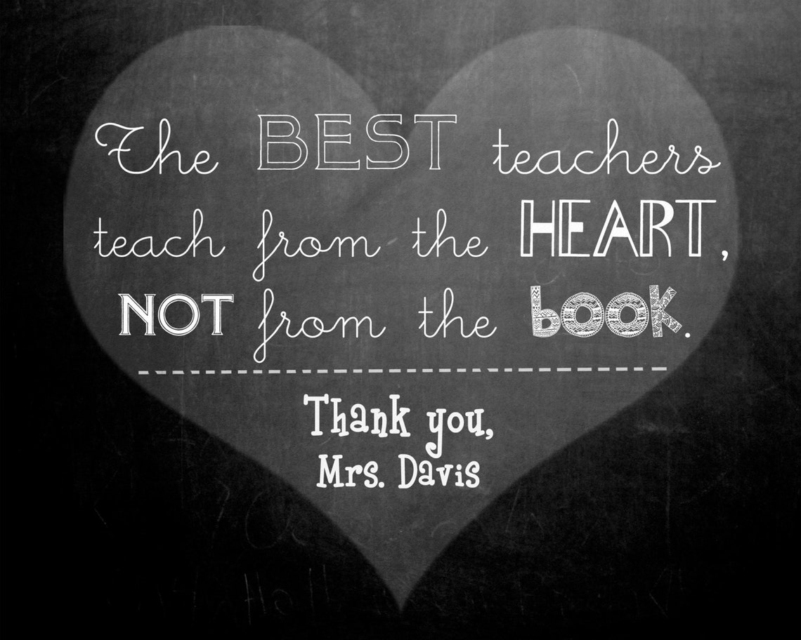 Custom Teacher Wall Art Gift Print Personalize With Teachers Etsy