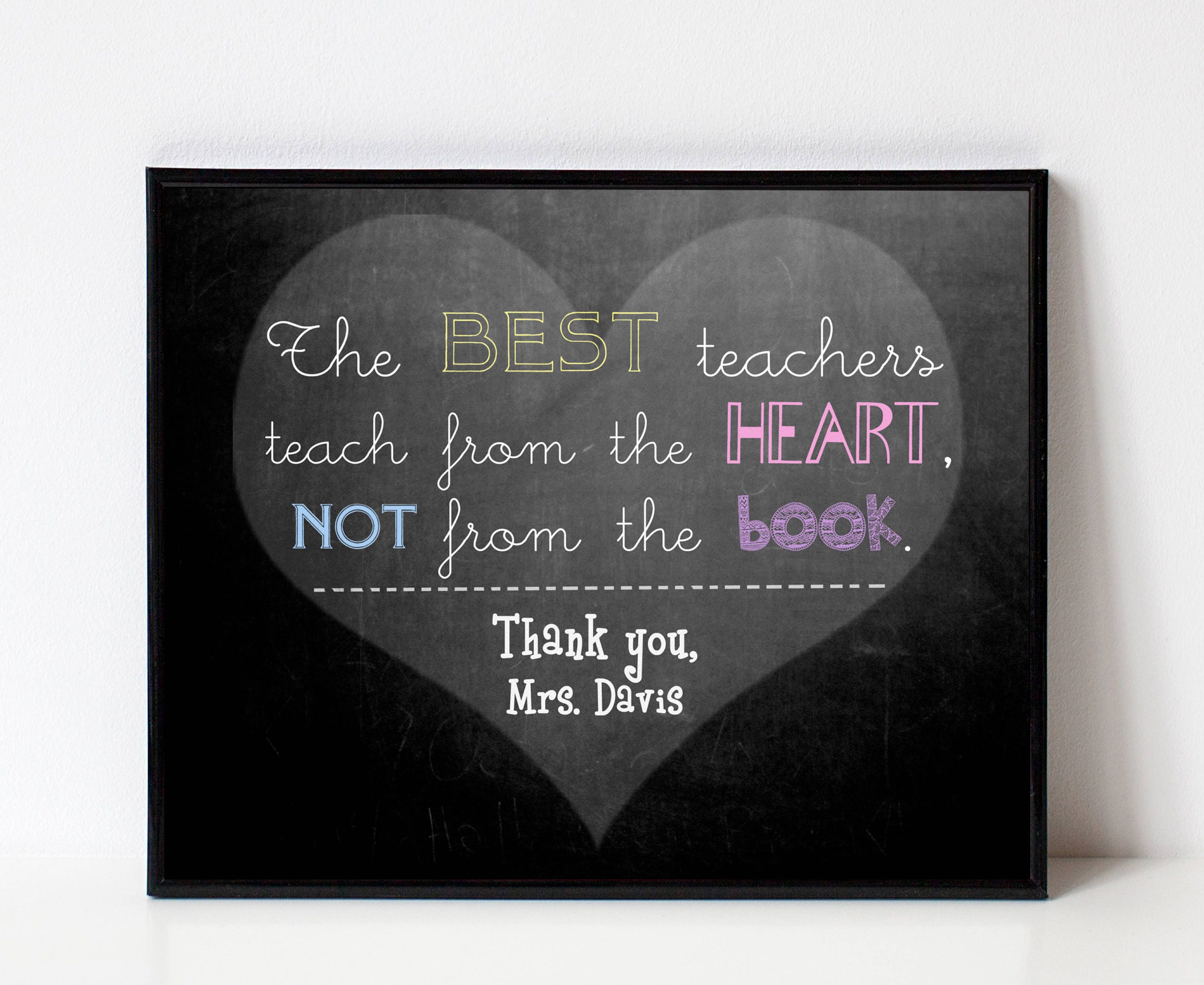 Custom Teacher Wall Art Gift Print Personalize With Teachers | Etsy