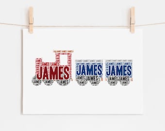 Personalized TRAIN Nursery Art for Kids, Train Decor Print, Custom Toddler Room Decor, Train Wall Art Print, Transportation Kids Room Art