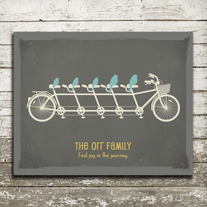 Personalized Gift for Cycling, Cyclist, Bike Lover, Tandem Bicycle, Family Adoption Art Print - As Seen in Pregnancy and Newborn Magazine