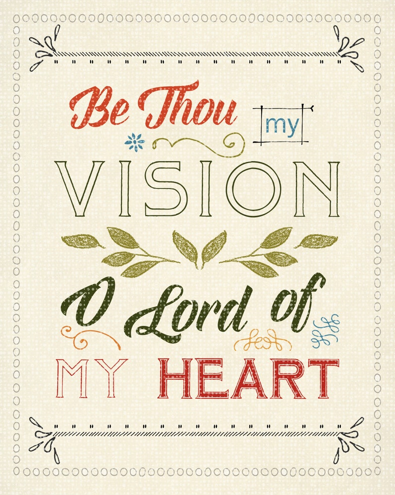 Be Thou My Vision Hymn Art Print Hymn Art Christian Wall Etsy