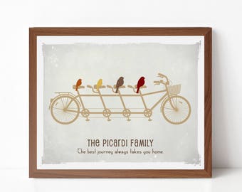Bicycle Art Gift Print - Family Wall Art Print As Seen In Pregnancy and Newborn Magazine