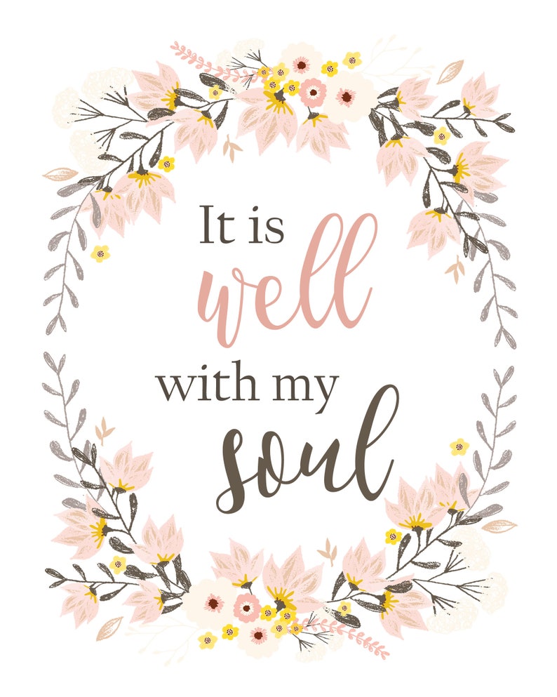 It Is Well With My Soul Print Hymn Wall Art Print Hymn Art Etsy
