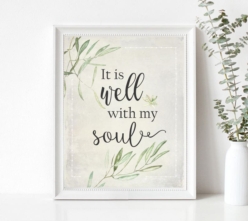 It is Well With My Soul Print Hymn Wall Art Print Hymn Art Etsy