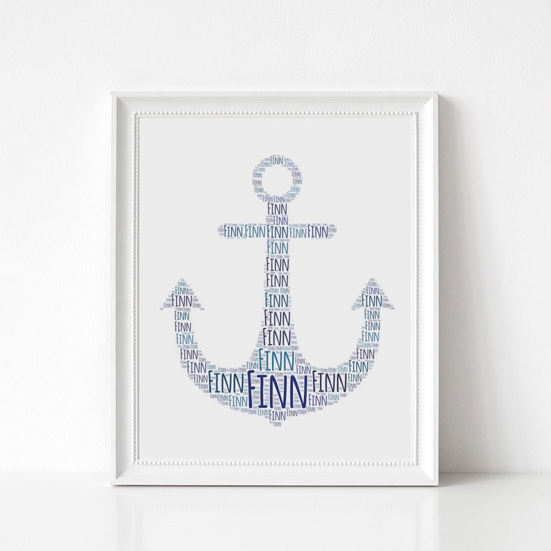 Custom ANCHOR Print, Nautical Decor, Ocean Wall Art Kids Room ...