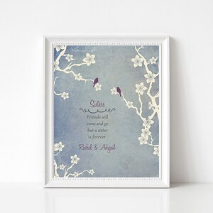 Custom Gift for Sister, Maid of Honor Wedding Gift, Best Friend Gift, Personalized Sister Gift, Birthday Gift for Sister, Wall Art Print