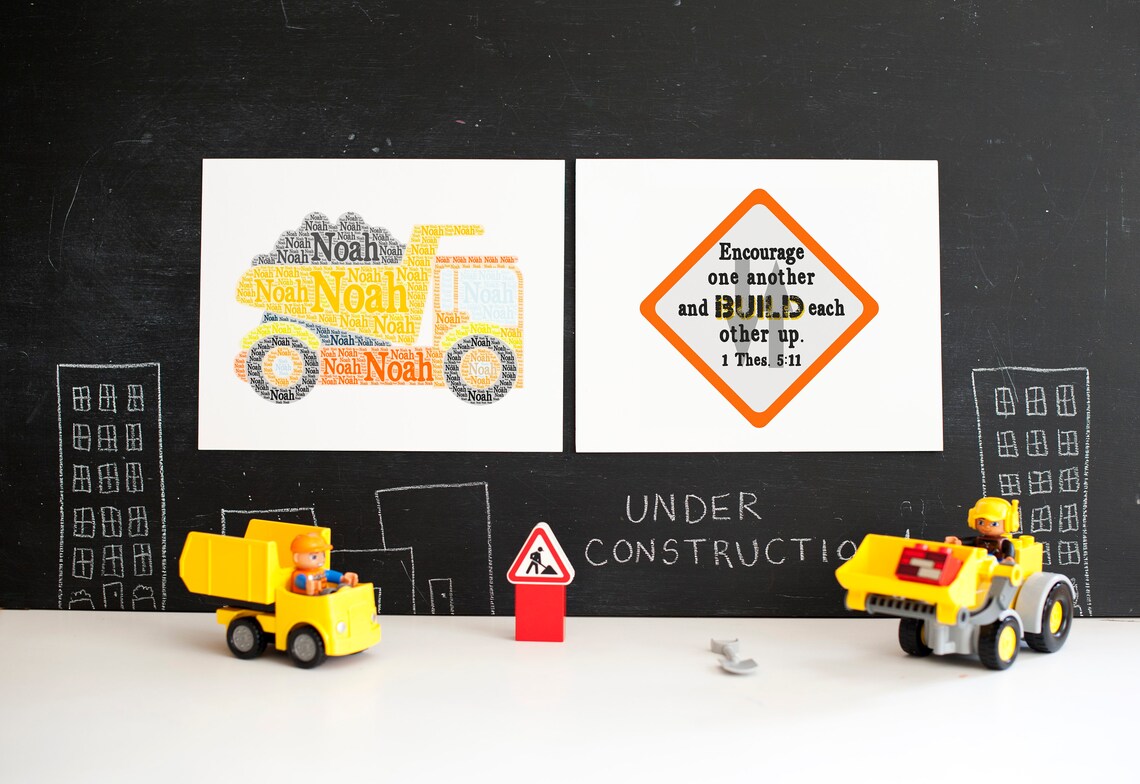 Custom Construction Truck Wall Decor Dump Truck Nursery Art Etsy