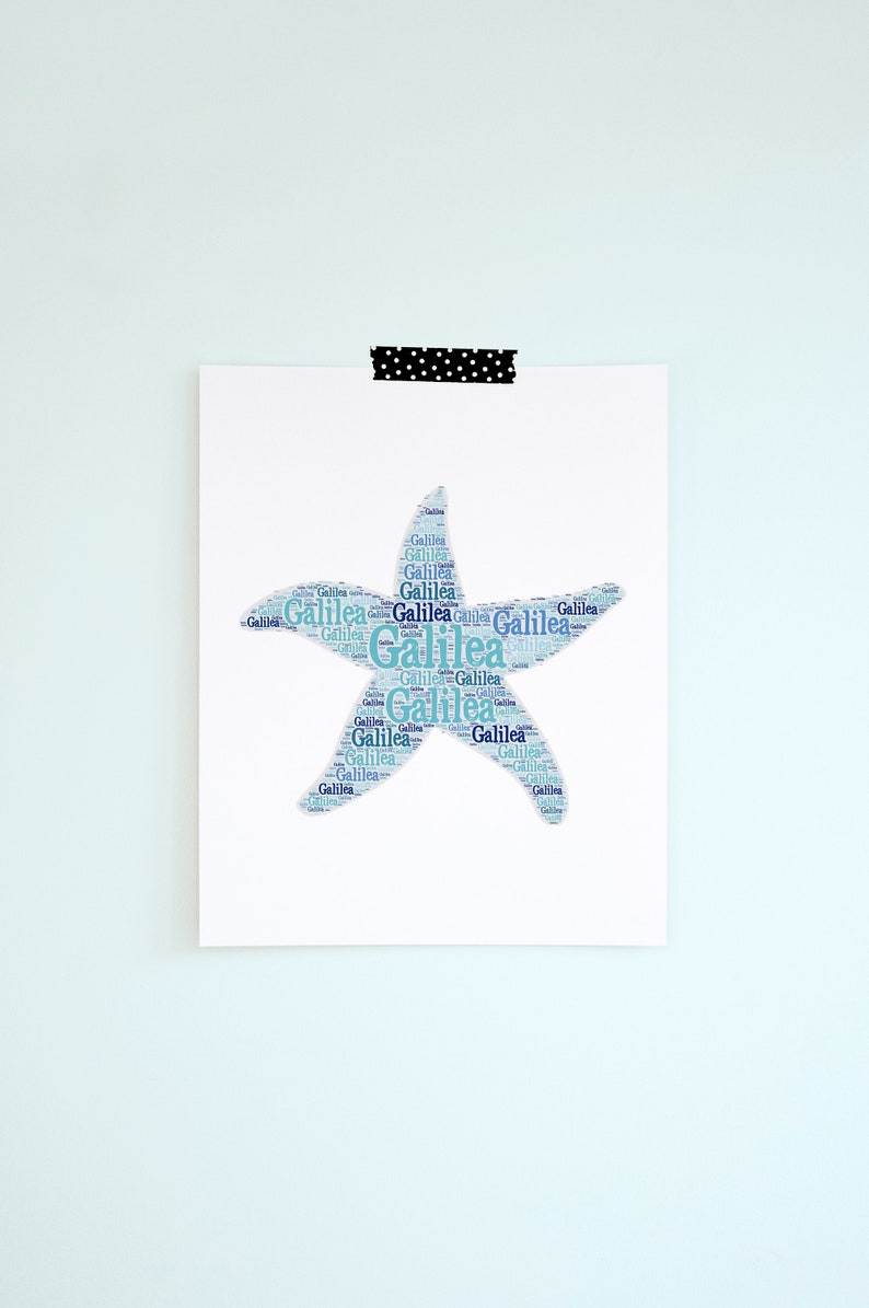 Custom STARFISH Print, Nautical Decor, Ocean Wall Art Kids Room, Personalized Sea Animal Typography Print, Name Art, Ocean Birthday Decor image 7