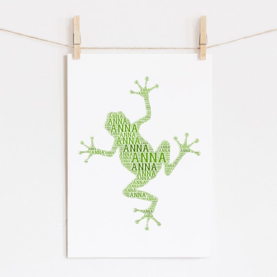 Custom FROG Print, Frog Gifts, Frog Themed Nursery Room Decor