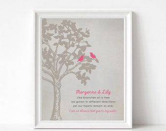 Gift for Sister - Custom Print for the Wall - Wedding Gift for Bride - Gift for Bridesmaid - Many Sizes Custom Words and Colors