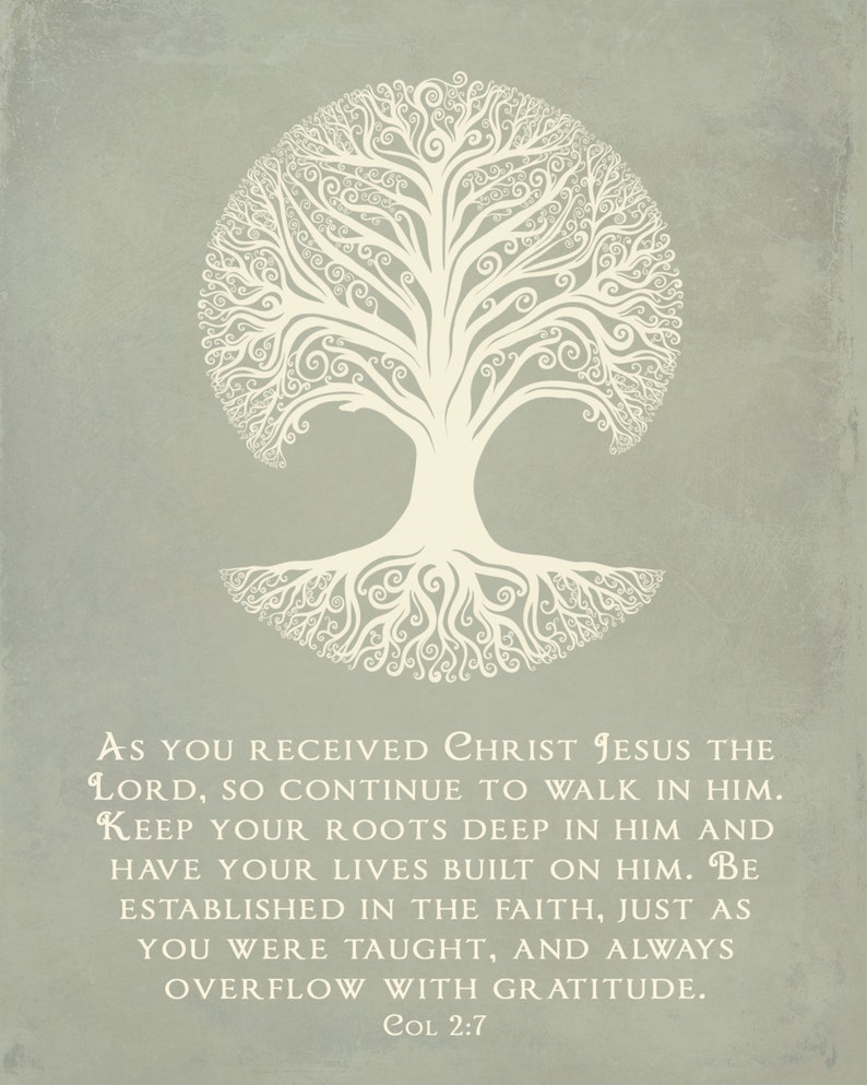 Bible Verse Wall Art Print - Christian Scripture Gift - Keep Your Roots ...