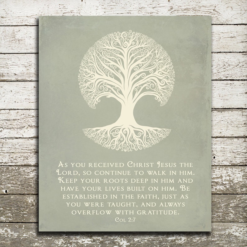 Bible Verse Wall Art Print - Christian Scripture Gift - Keep Your Roots ...