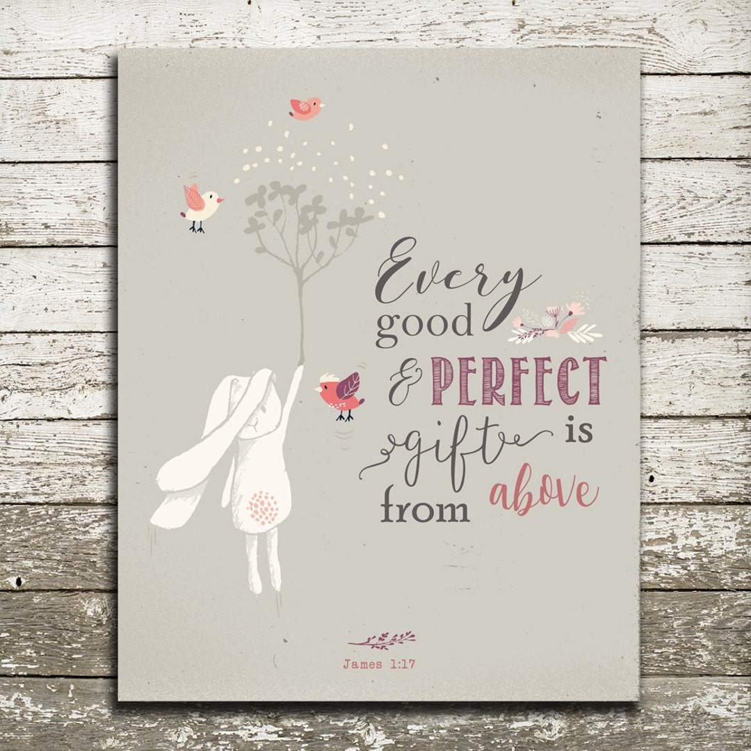 NURSERY Scripture Print - Bible Verse Wall Art -every Good and Perfect ...