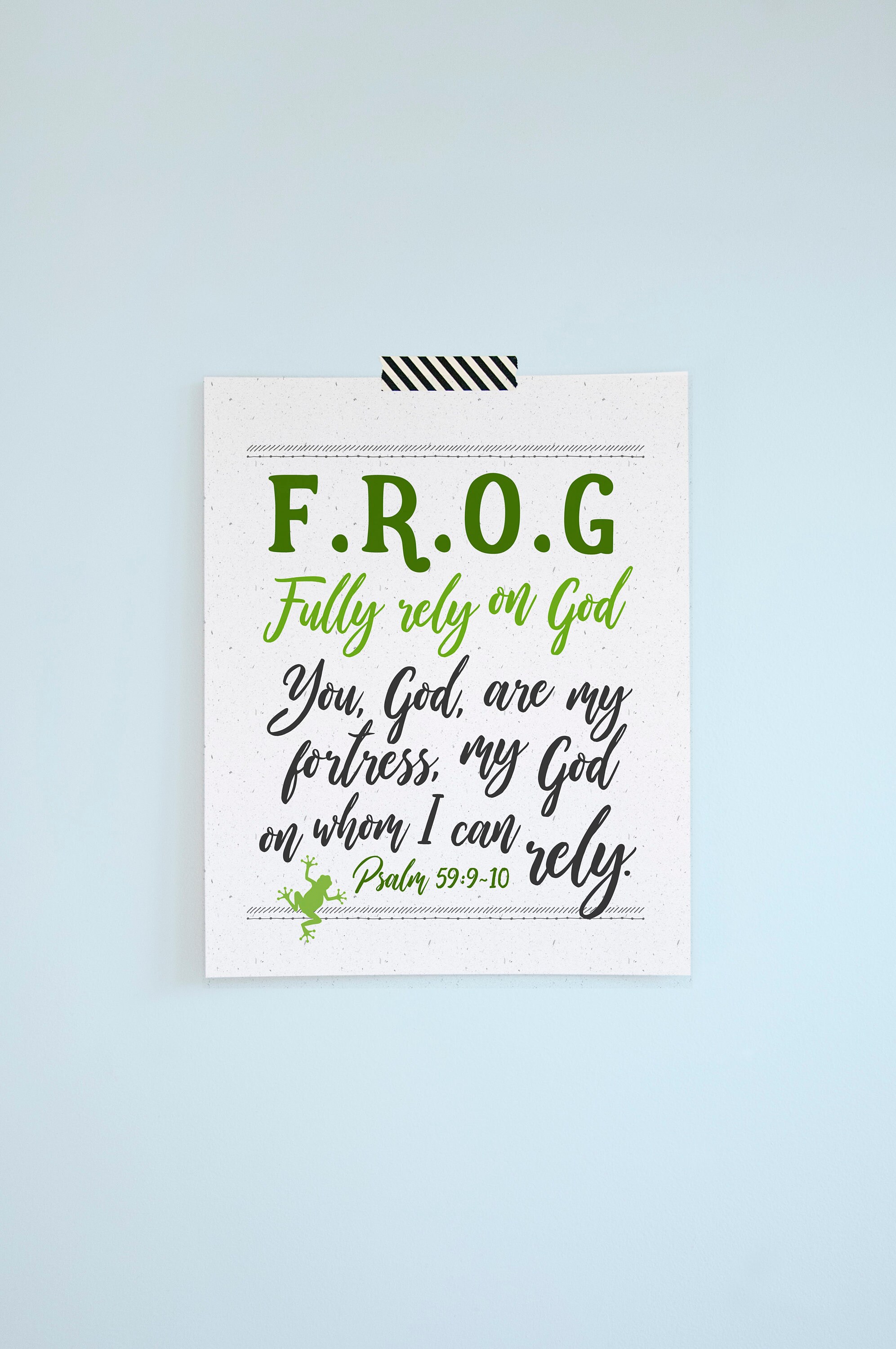 FROG Fully Rely on God Kids Bible Verse Print Kids | Etsy
