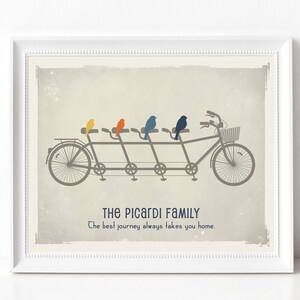 Custom Tandem Bike Art Print, Gift for Bicycle Lover, Cyclist Gift, Family Adoption Gift Print - As Seen In Pregnancy and Newborn Magazine