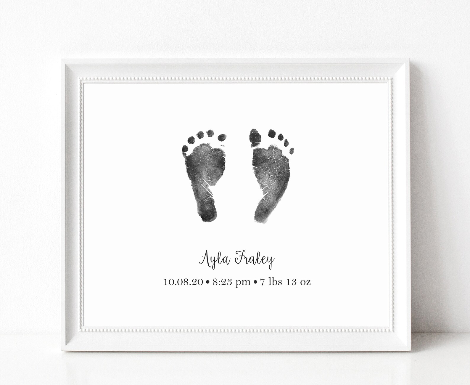Baby Footprint Gift Personalized Foot Print Art Print With Etsy UK