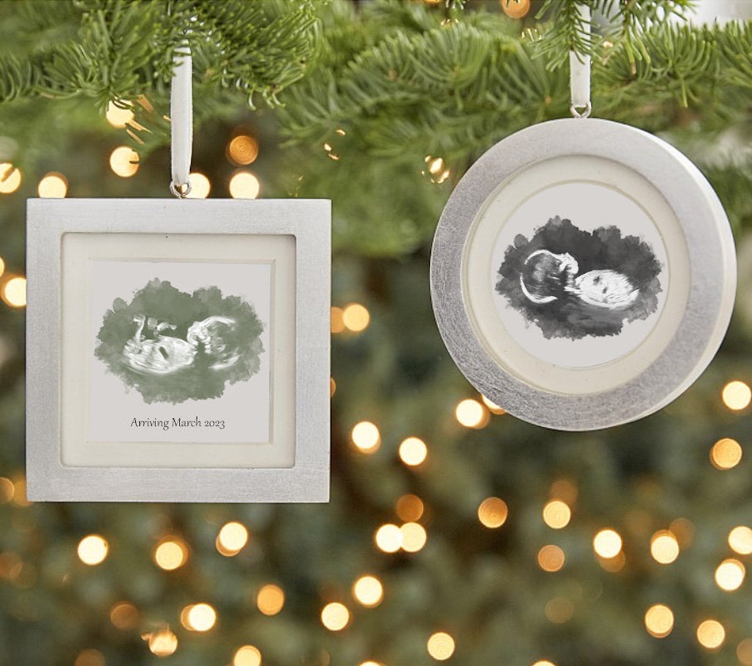Ultrasound Christmas Ornament, Personalized Baby Sonogram