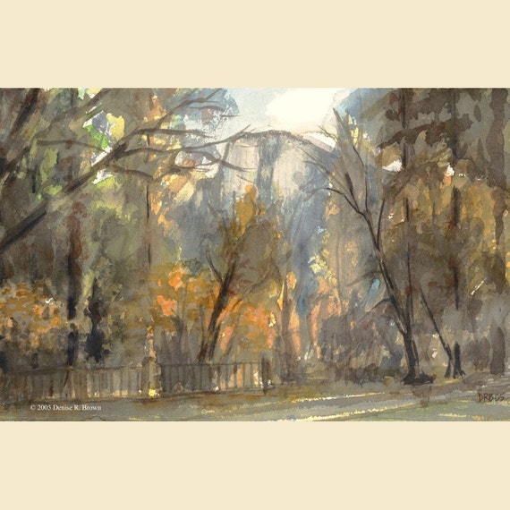 Ahwahnee Lawn, Fine Art Print, 9x7