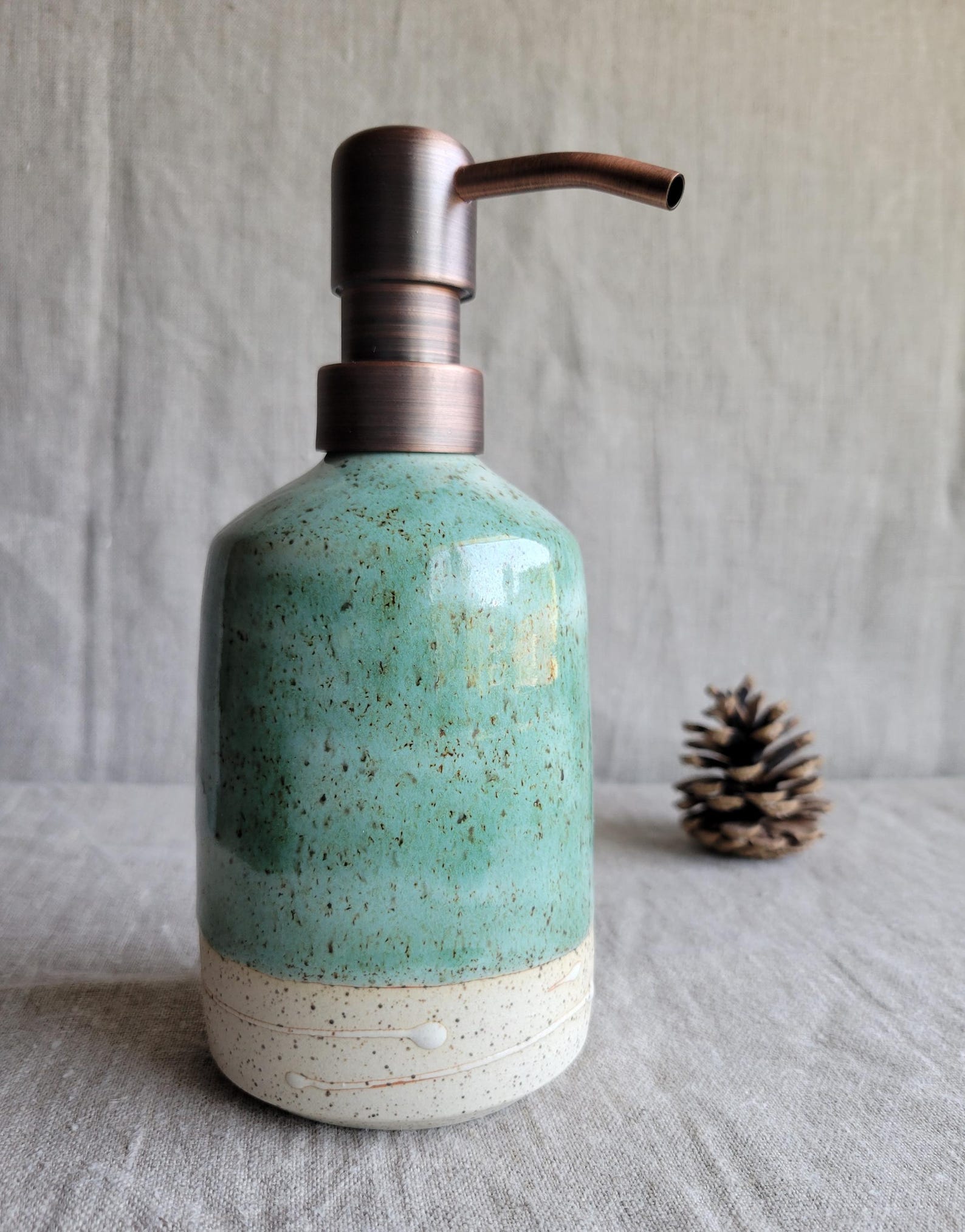 Speckled Soap Dispenser Jade Green