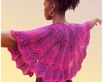 Pattern- Colorama Crescent Shawl with Chevron styling - PDF Download