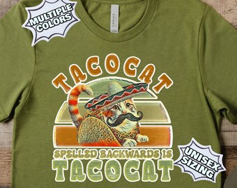 タコキャットTシャツ、タコキャットTシャツ、タコキャットを逆から読むとタコキャットシャツ、タコキャットを逆から読むとシャツ、タコキャットを逆から読むと