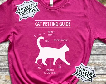 Cat Petting Guide Cat Shirts, Cat Tees, Hilarious Cat Shirts, Funny Cat T Shirts, Cat Funny T Shirt, Funny Cat Tees, Cat Graphic Tee