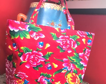 Peony Fabric Tote Bag