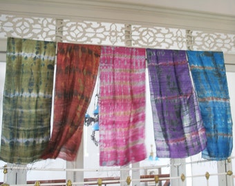 Hand tie dye  silk scarf